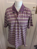 Livergy XL Purple Stripe Short Sleeve Polo
