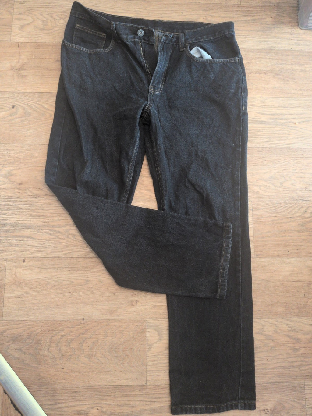 Mens George Size 34W 30L Straight Jeans Black