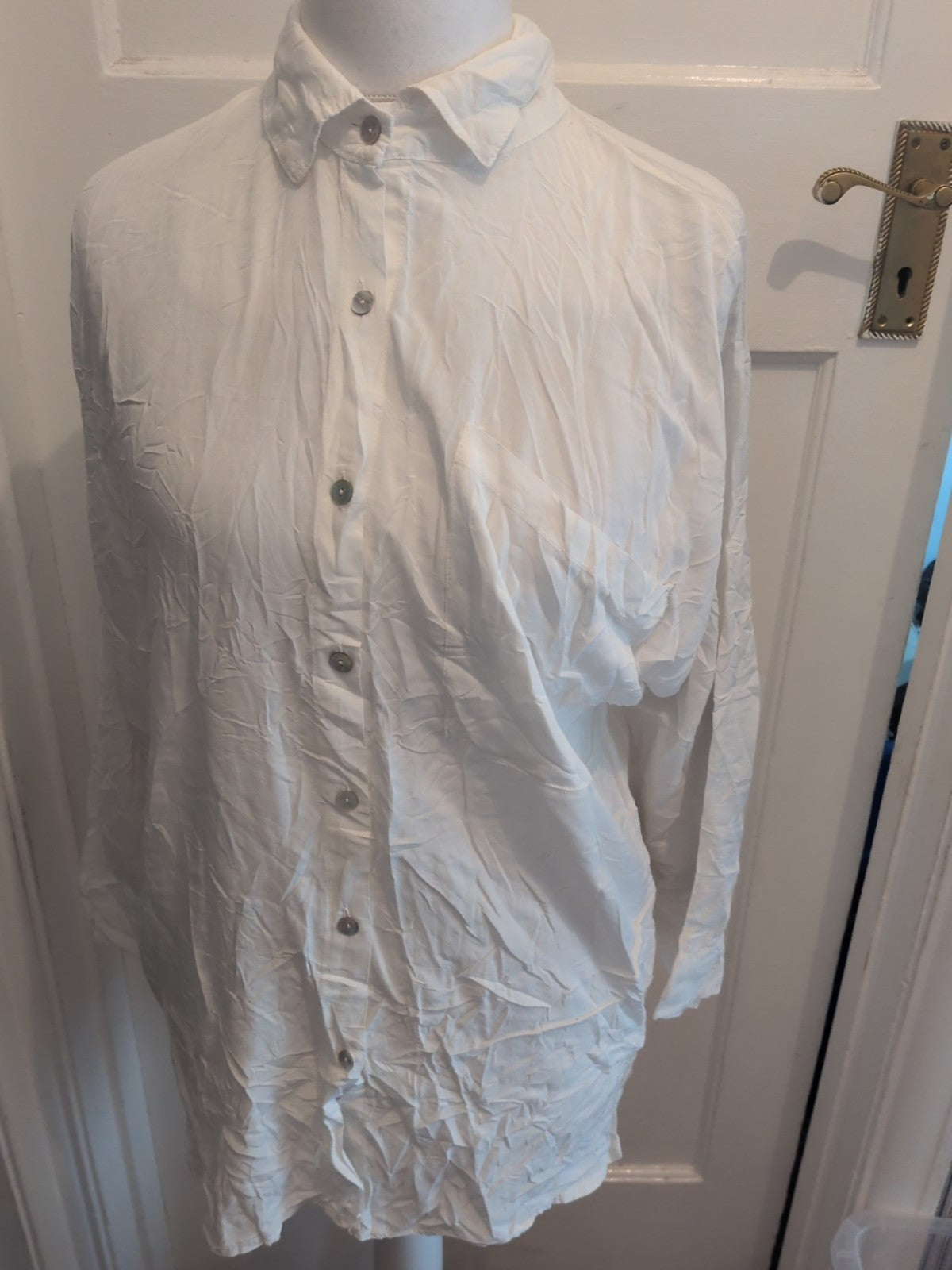 One Size Cream Long Sleeve Shirt Possibly Nightwear