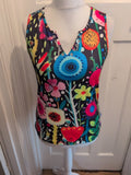 Ladies Multicoloured Sleeveless Top Size Large [12-14] Free Delivery