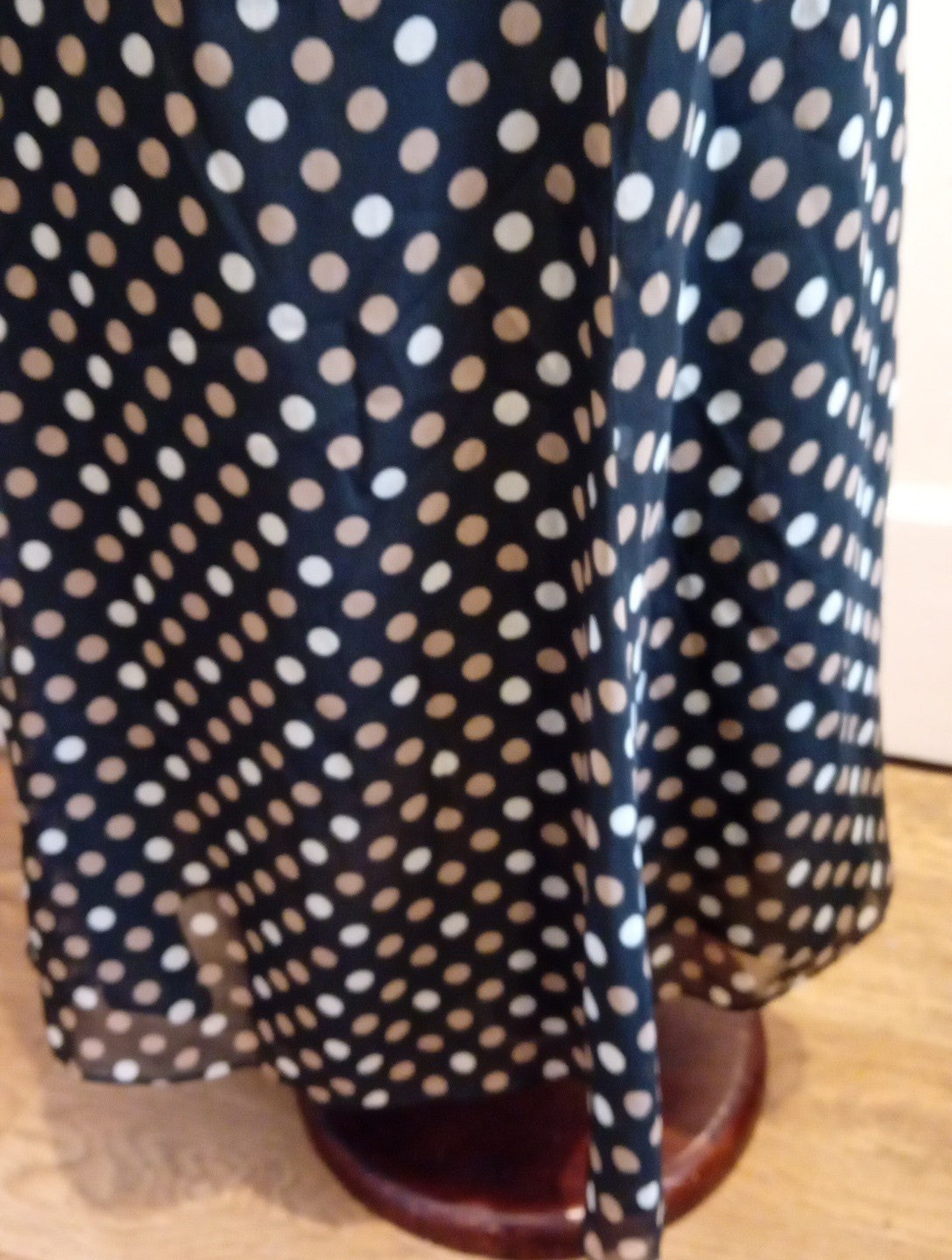 Ladies Limited Collection Size 10L Gold/Black/Beige Polkadot Lined Flare Skirt