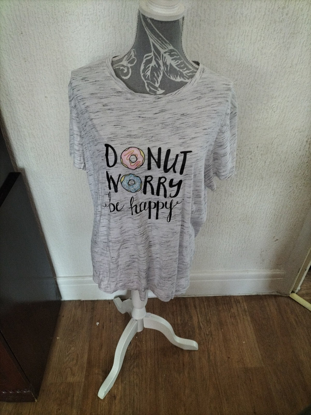 Ladies Shein 2xl Grey Fleck Short Sleeved Tshirt
