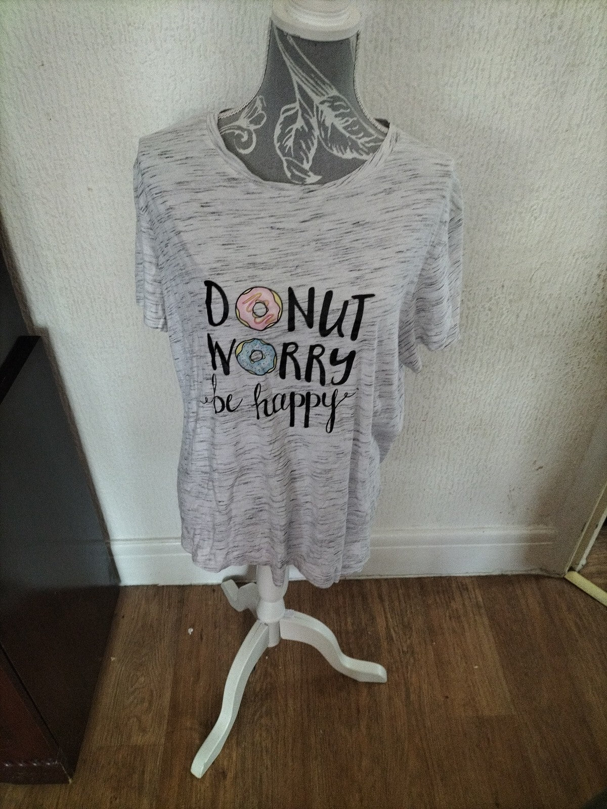 Ladies Shein 2xl Grey Fleck Short Sleeved Tshirt