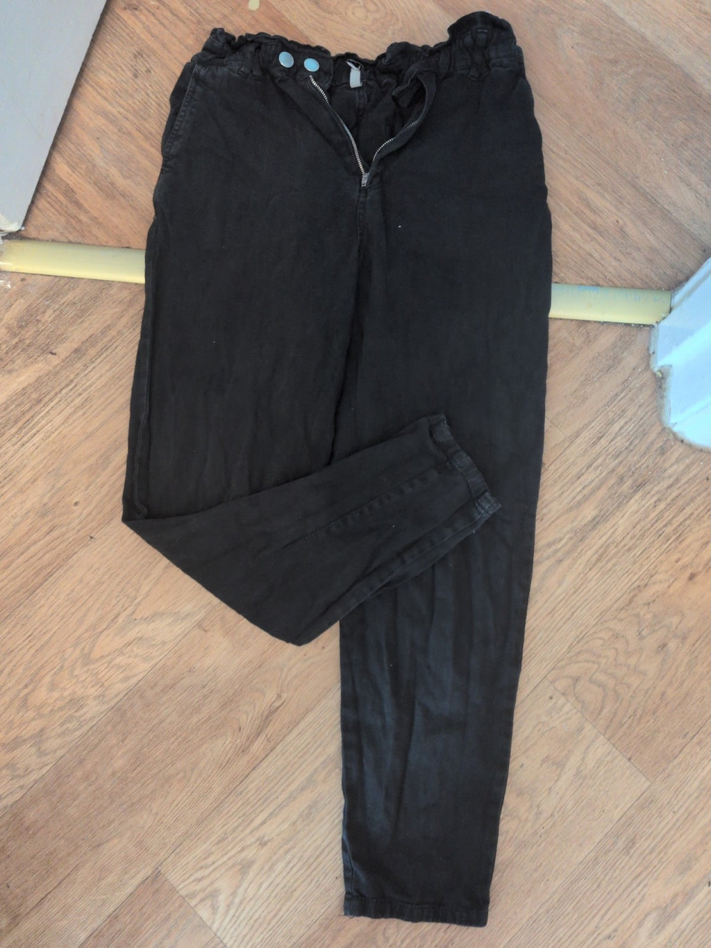 Stradivarius Large Black Elasticated Jeans