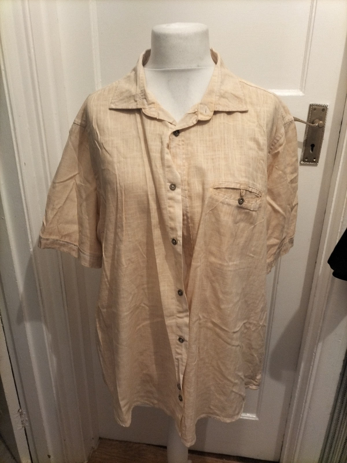 Mens Coral Marl Size 3XL Sandy Beige Short Sleeved Shirt