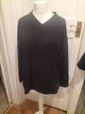 Mens George Size L Black V Neck Long Sleeved Pyjama Top