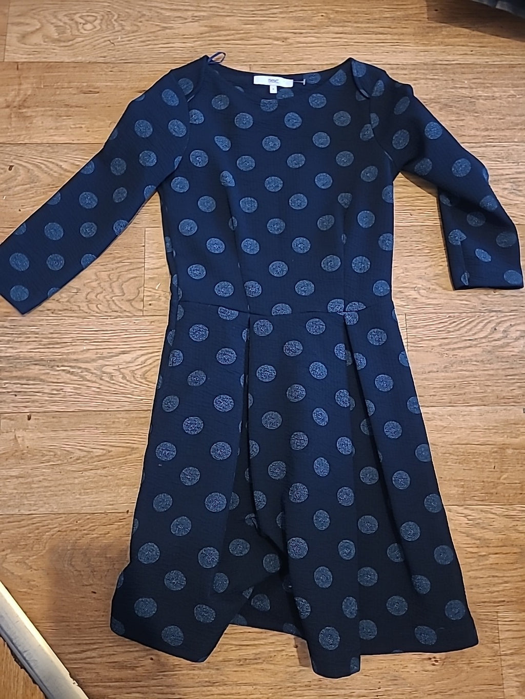Ladies Next Size 8 Navy And Blue Circle Long Sleeved Dress