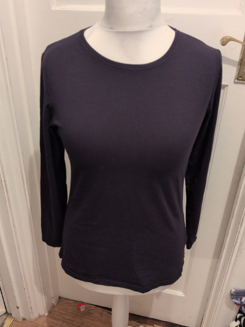 Primark Ladies Large Navy Long Sleeve Stretch Crew  Thsirt