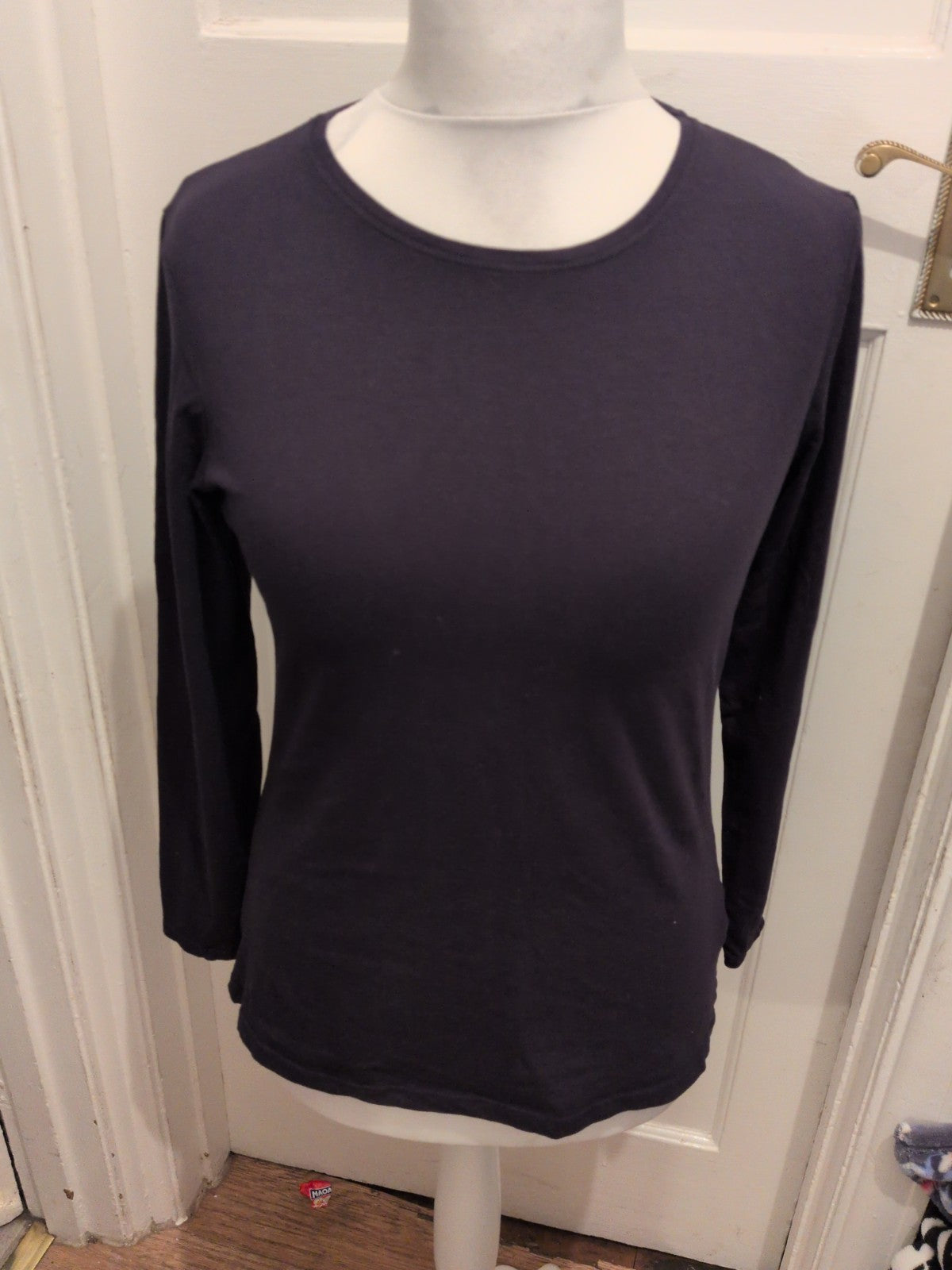 Primark Ladies Large Navy Long Sleeve Stretch Crew  Thsirt