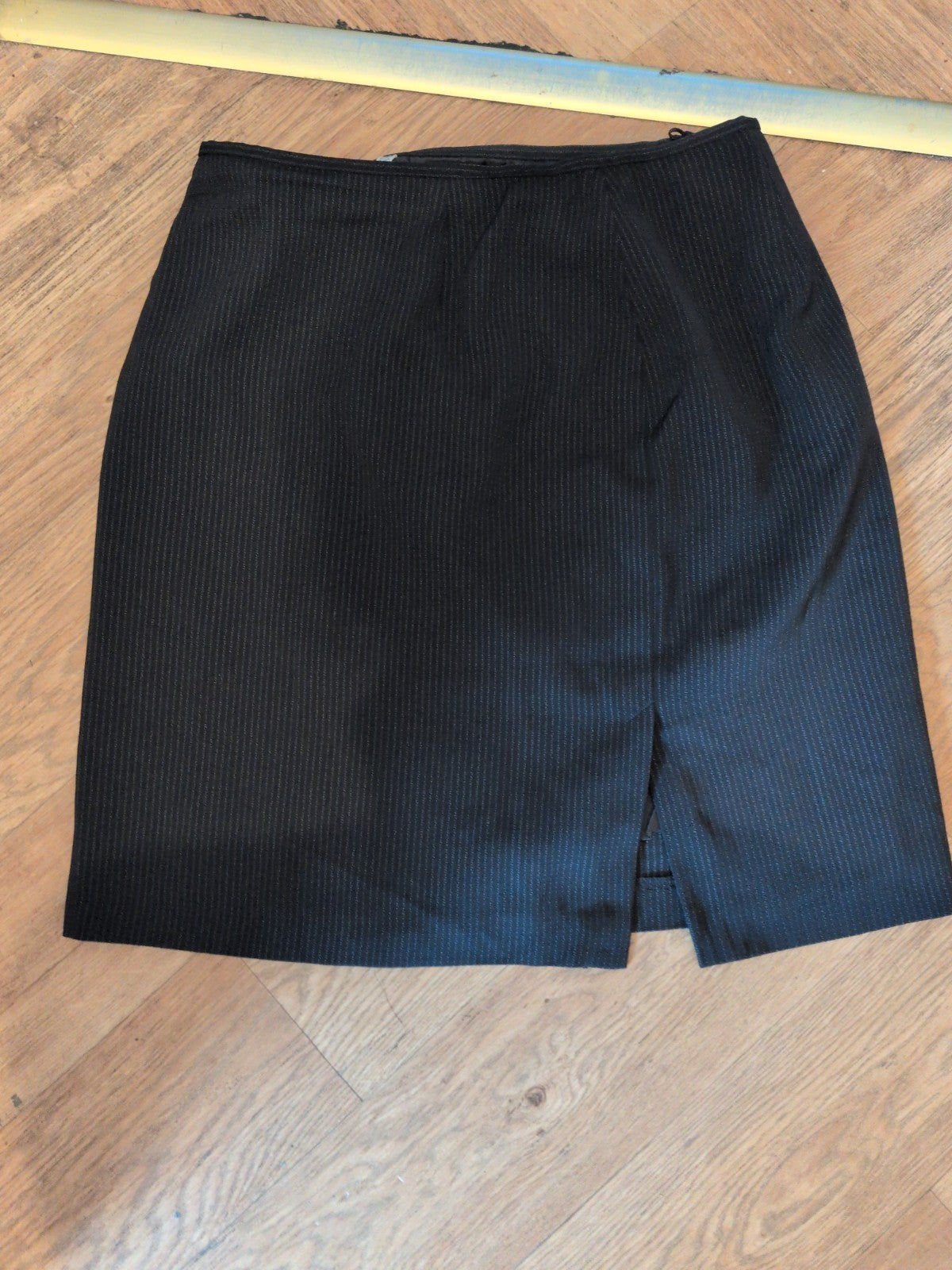 Next 16 Long Black Pinstripe Lined Skirt