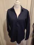 Mens Primark Size 16.5" Dark Navy Slim Fit Long Sleeved Shirt