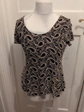 Izabel London 14 Brown And Black Lace Sleeveless Blouse Etop