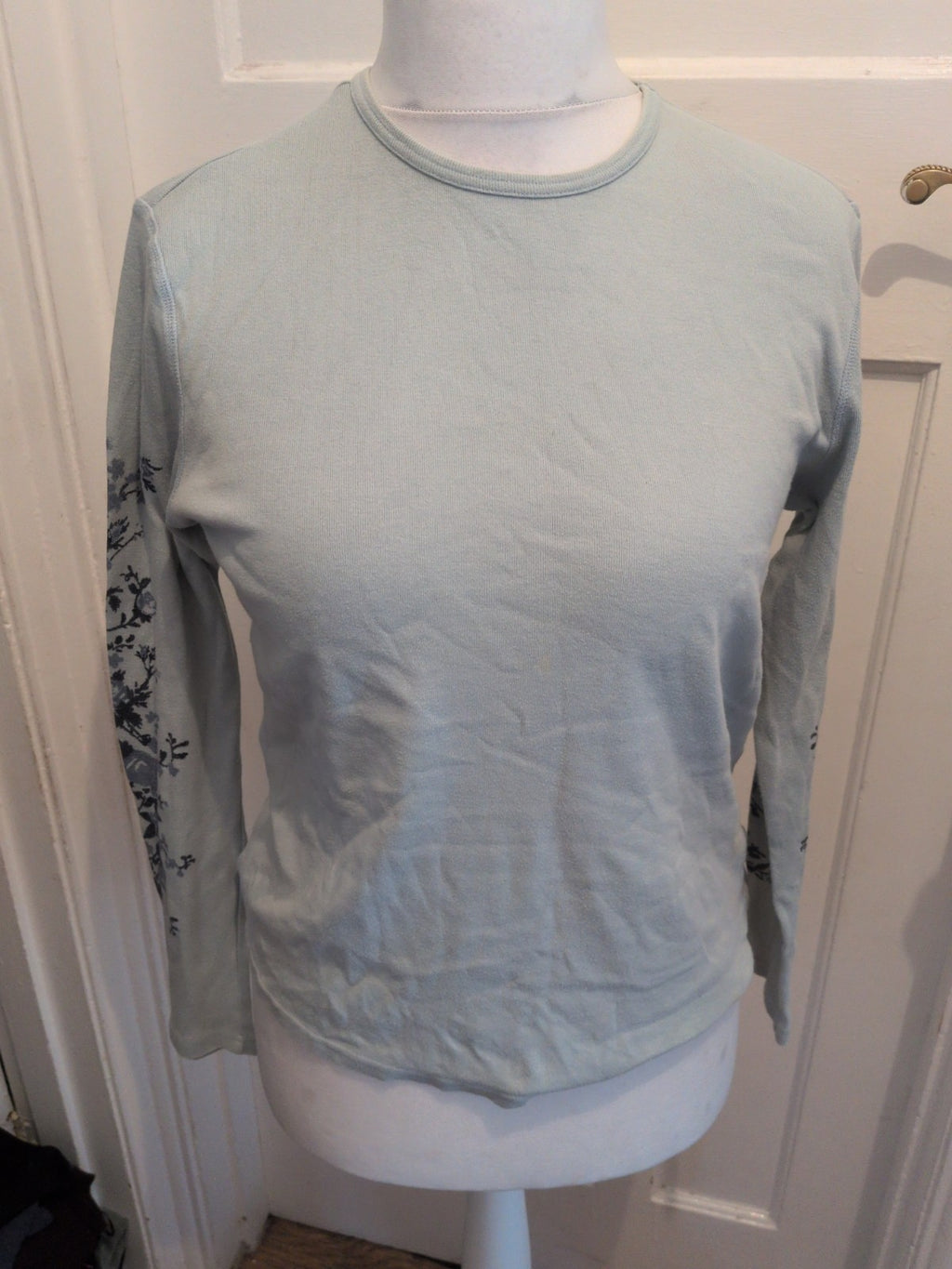Marks And Spencer 12 Soft Blue Long Sleeve Blouse