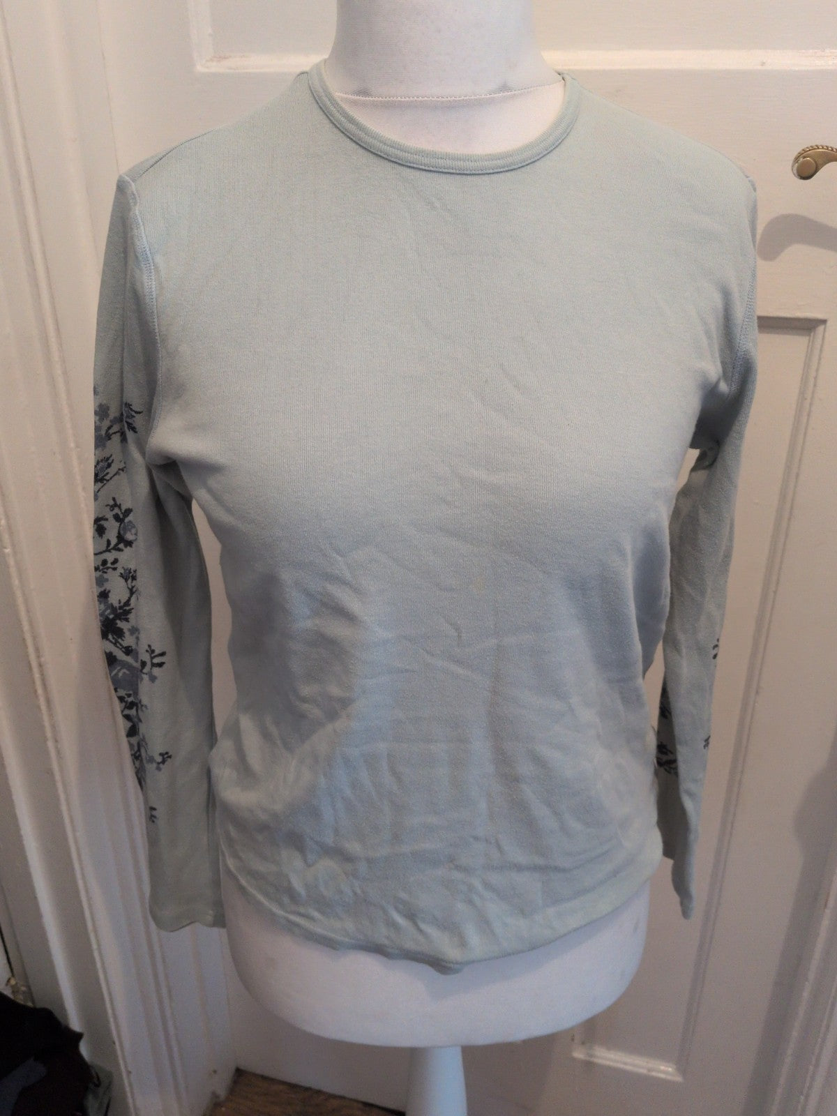 Marks And Spencer 12 Soft Blue Long Sleeve Blouse