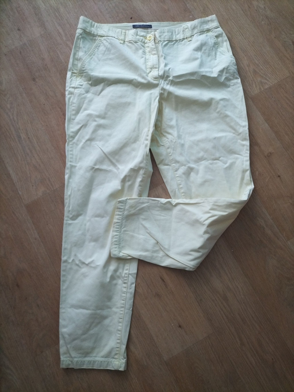 Ladies Marks And Spencer Size 14R Yellow Chino