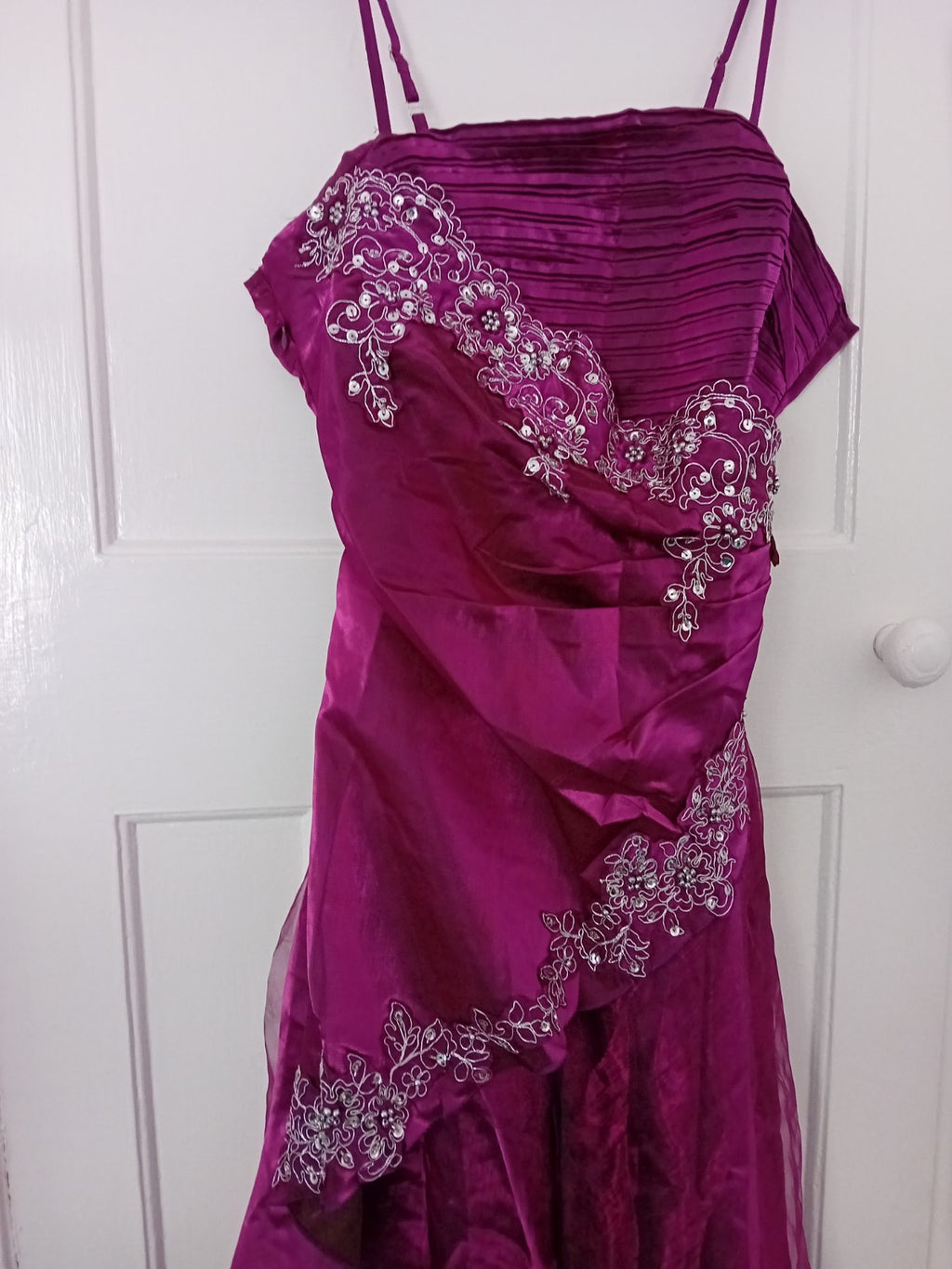Ladies Brand New Evening Dress Size 18/20 Cherlone Purple With Diamonte...