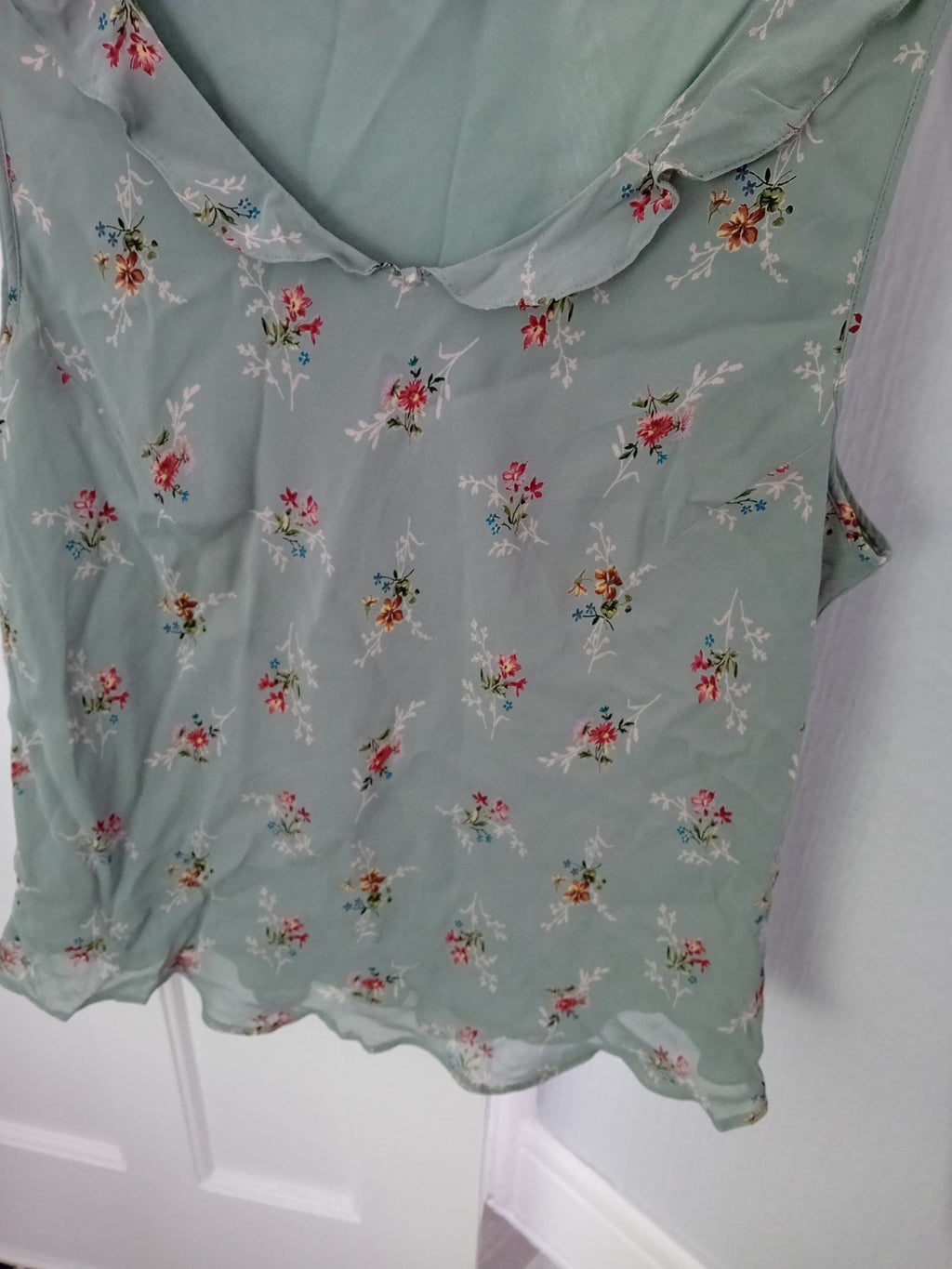 Ladies St Michaels M&S Mixed Green Floral Sleeveless Top Size 22 Free Delivery