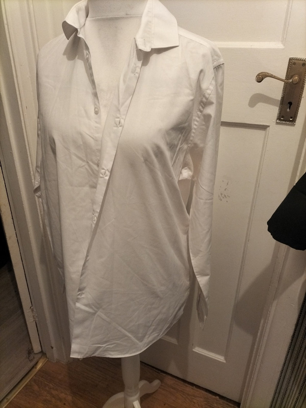 Mens Primark Size 16.5 White Reg Fit Long Sleeved Shirt