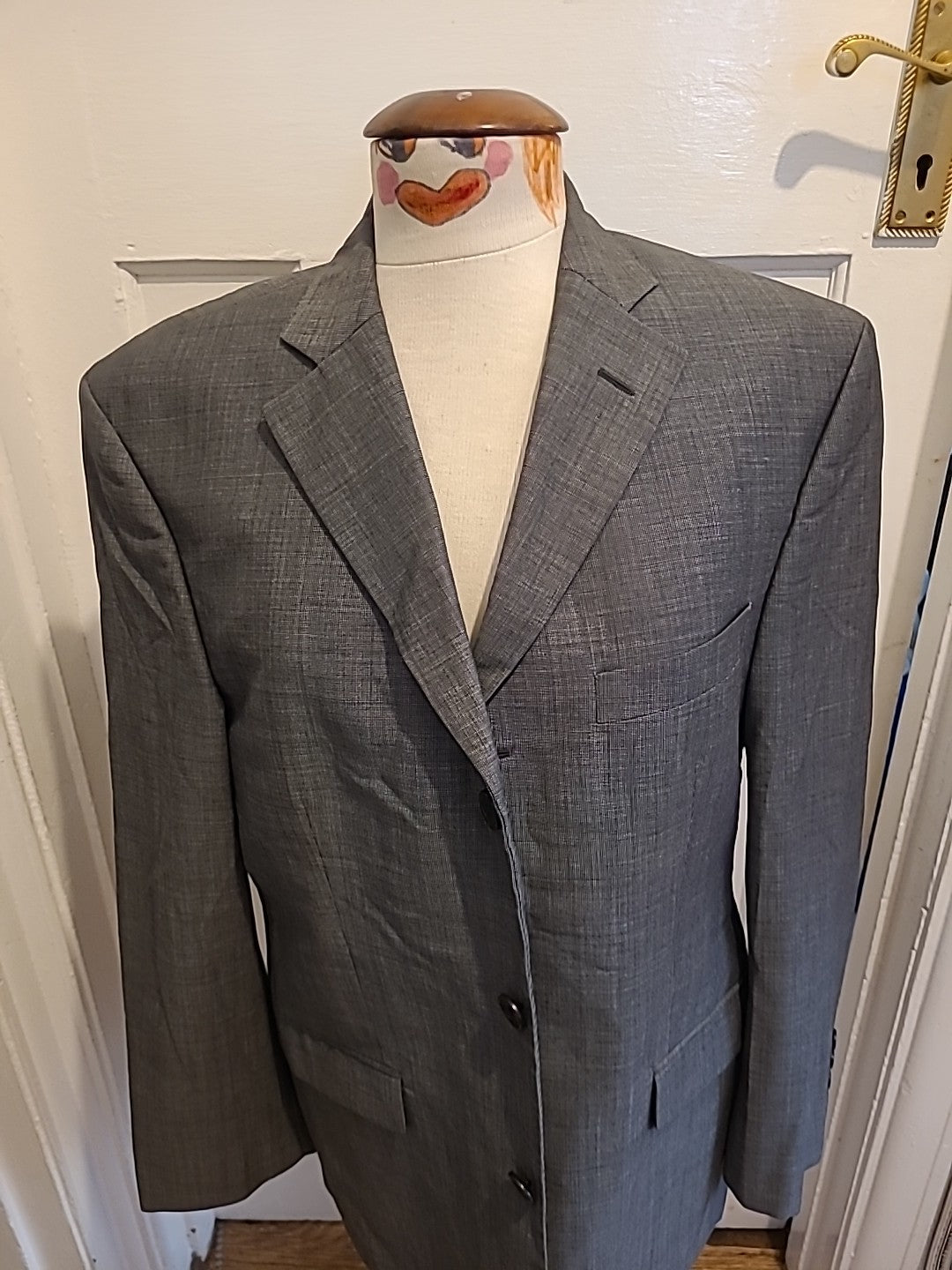 Mens Marks And Spencer Size 40 Short Italian Fabric Blazer Grey