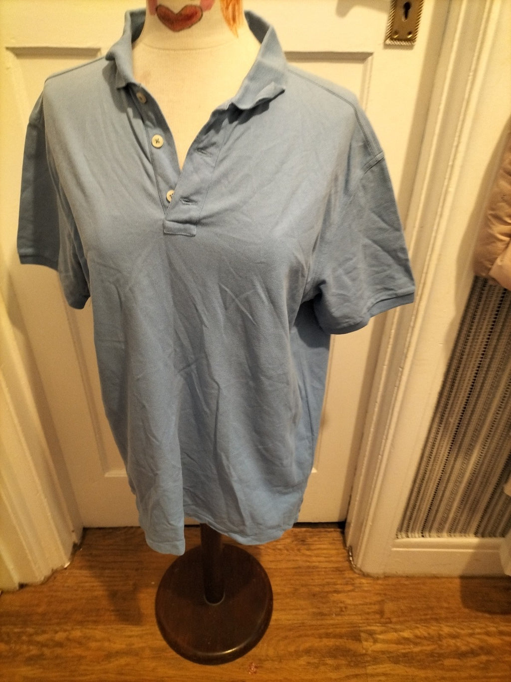 Mens Racing Green Size Large Standard Fit Blue Polo Shirt