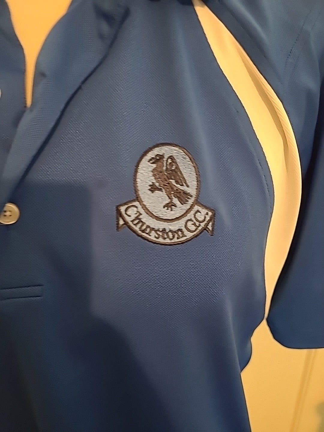 Mens Size XL Blue Churston Gold Club Polo