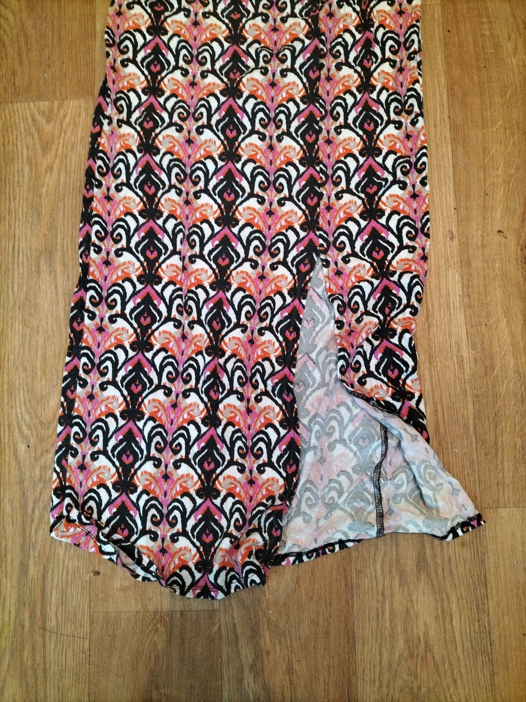 Ladies Primark Size 12 Purple Orange Split Hem Elasticated Skirt