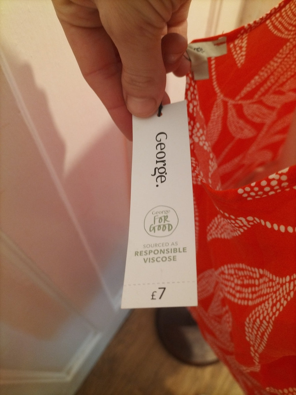 Brand New Ladies George Size 18 Orange White Sleeveless Blouse