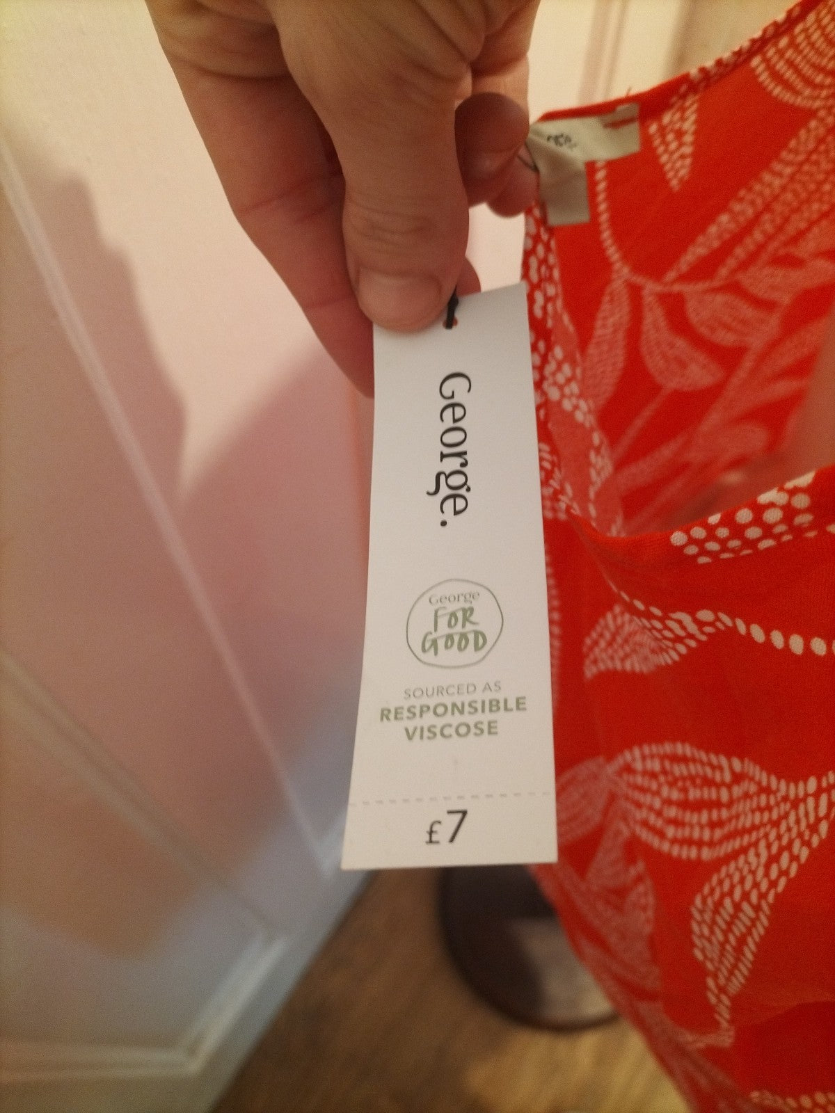 Brand New Ladies George Size 18 Orange White Sleeveless Blouse