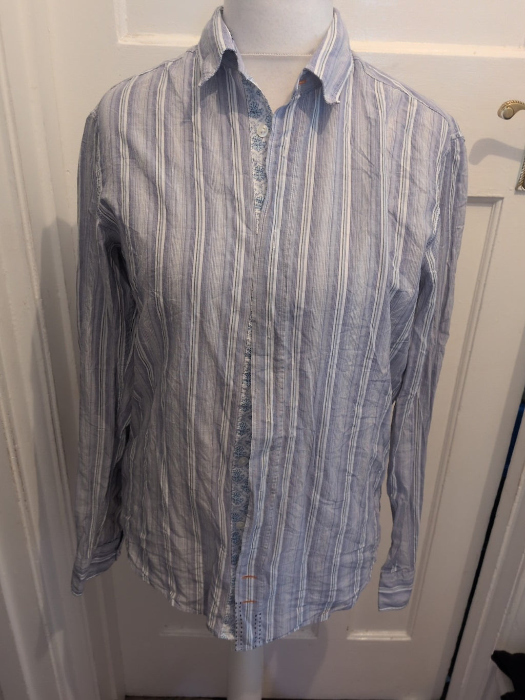 Boss Orange Medium Purple Stripe Long Sleeve Shirt