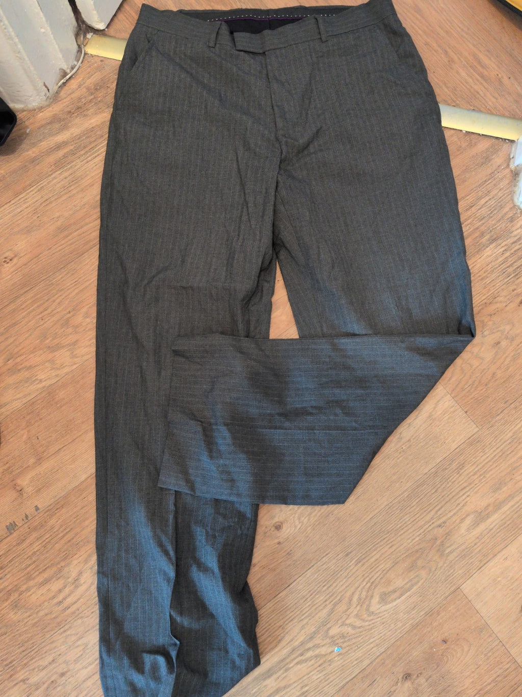 Debenhams 36" Grey Pinstripe Smartwear Trousers