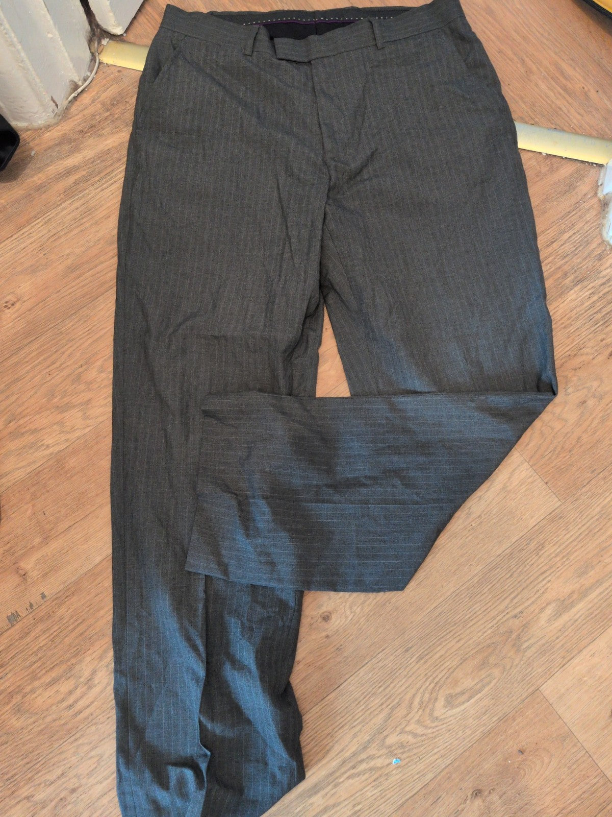 Debenhams 36" Grey Pinstripe Smartwear Trousers