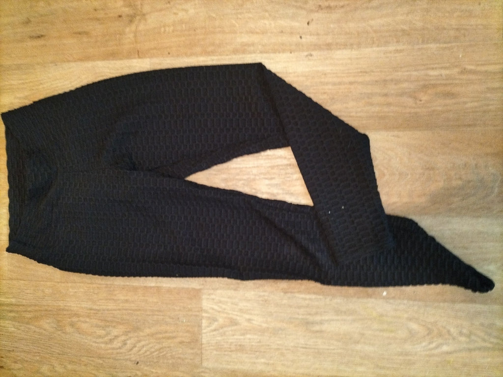 Ladies Size Small Black Raised Detail Textured Leggings