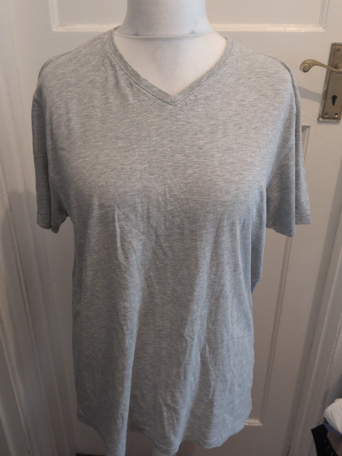 ACW85 Large Grey V Neck Short Sleeve T-shirt
