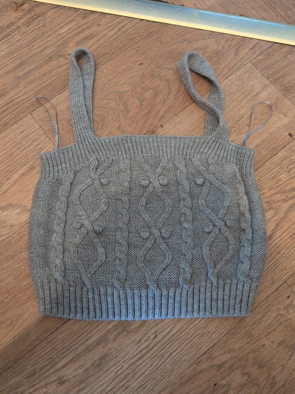 River Island Medium Grey Knit Crop Top