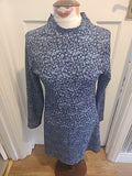 Ladies George Size 10 Two Tone Blue Long Sleeve Dress