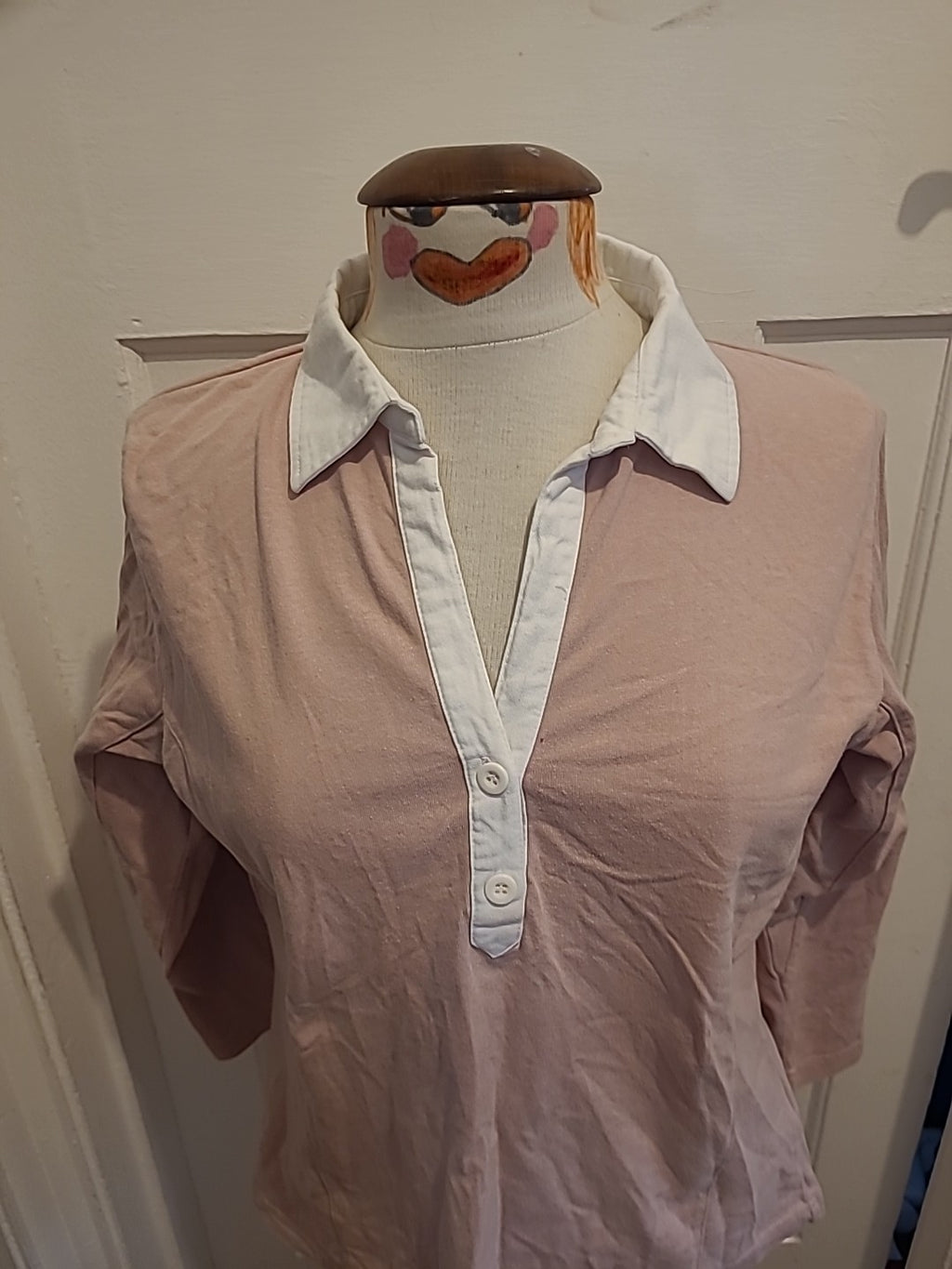 Ladies Puffa Country Size 16 Pale Pink Collared Blouse