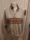 Mens Originals Size L Grey/Brown Long Sleeved Collared Jumper