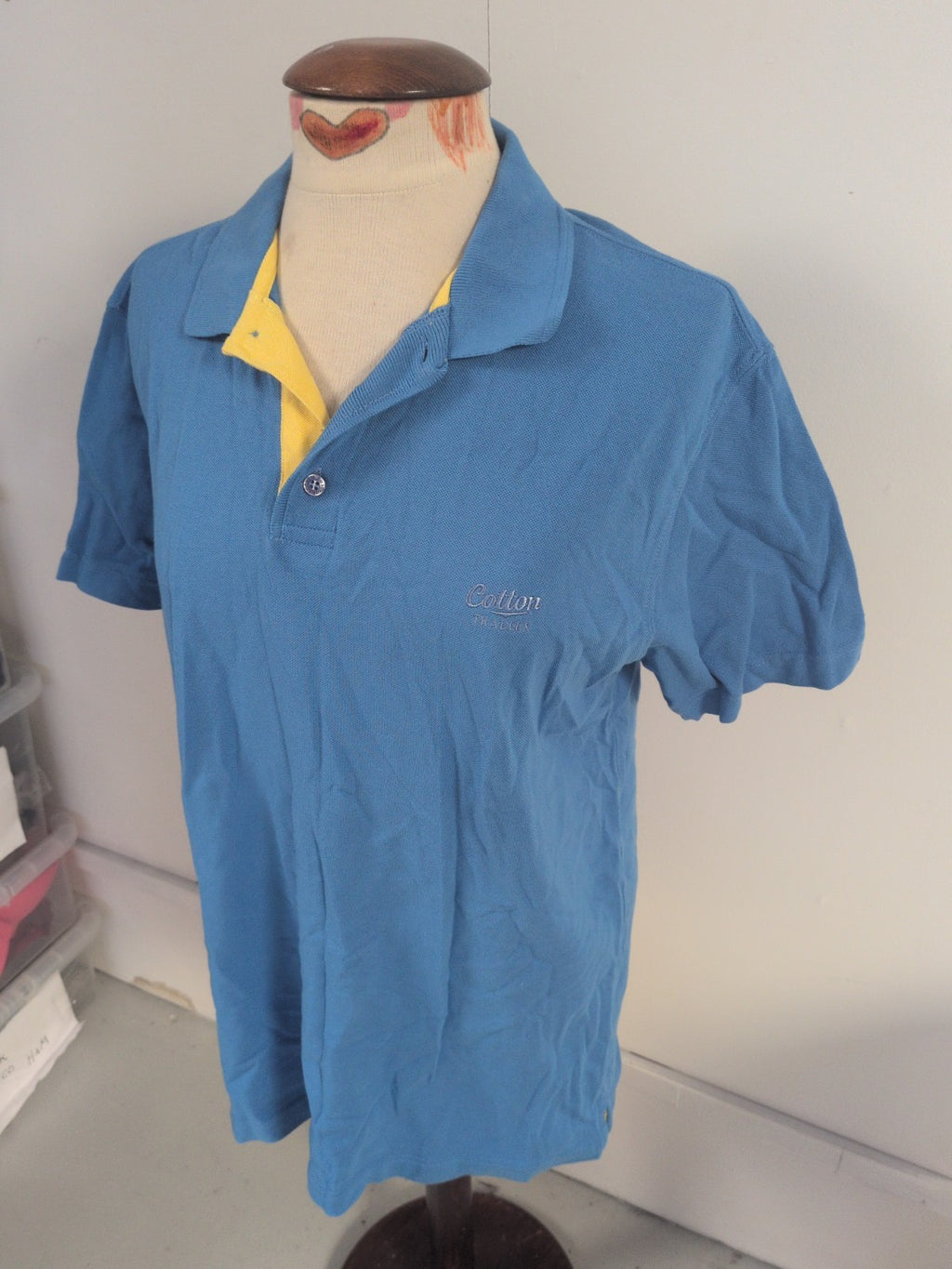 Cotton Traders Medium Blue Short Sleeve Polo