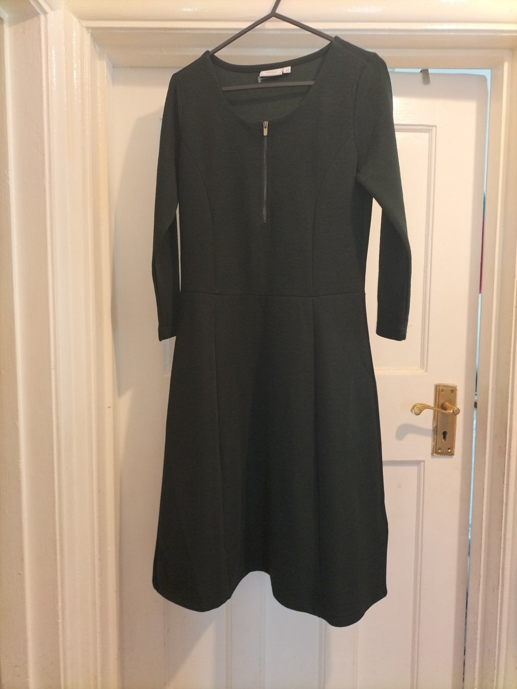 Ladies Fransa Size XS Bottle Green Long Sleeved Dress