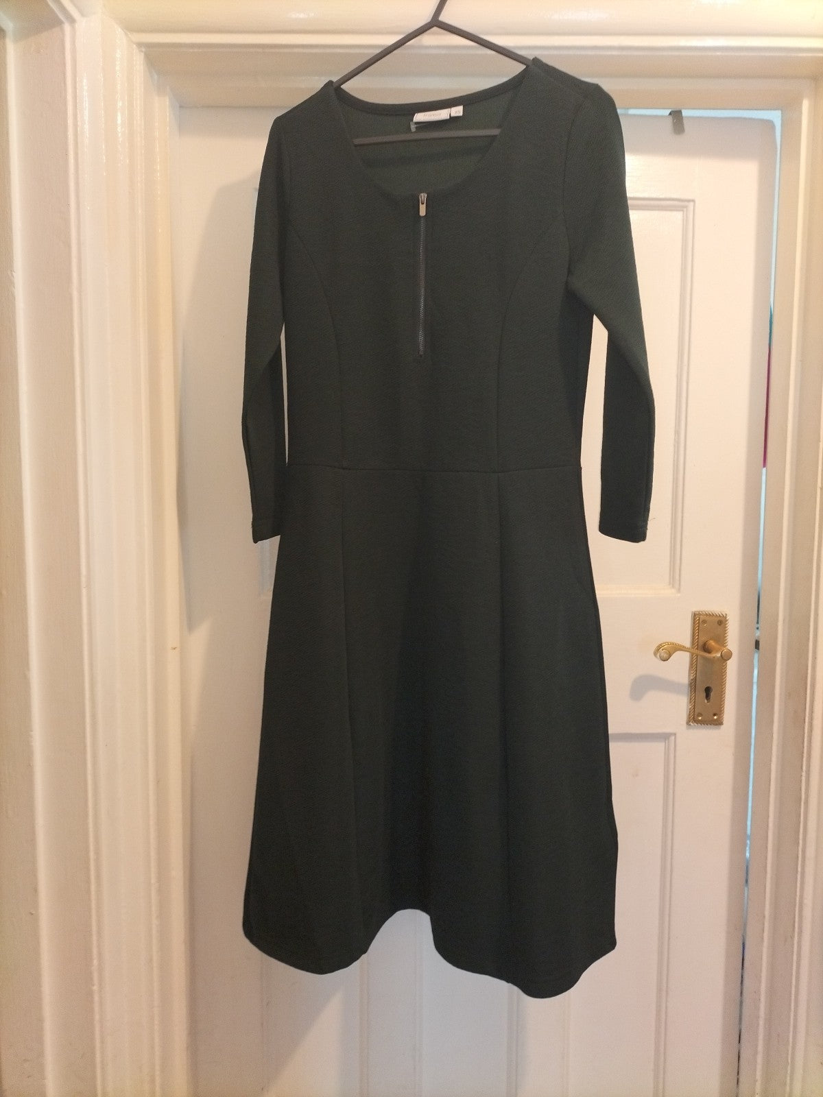 Ladies Fransa Size XS Bottle Green Long Sleeved Dress