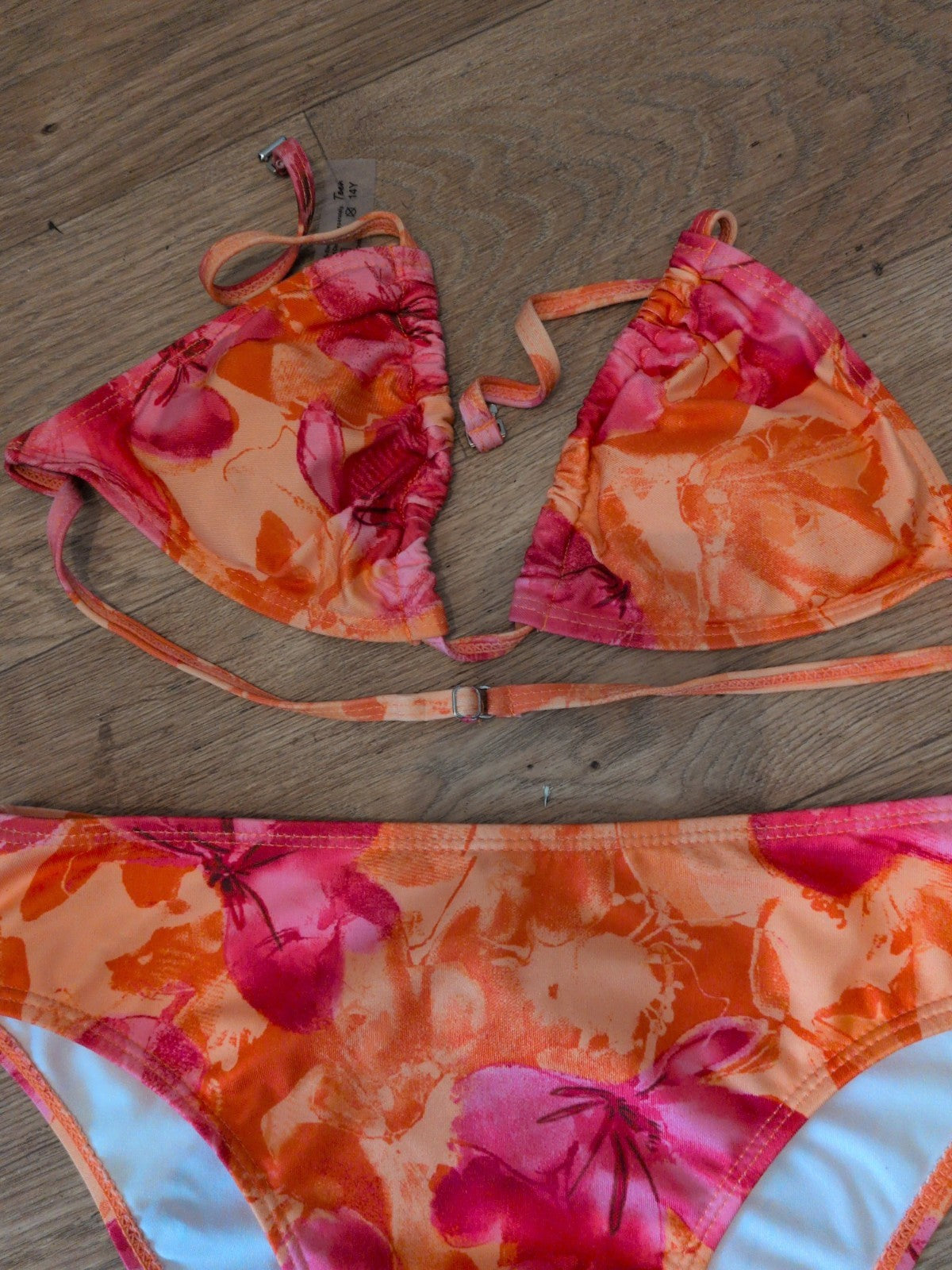 Shein 14 Years Orange Padded Bikini