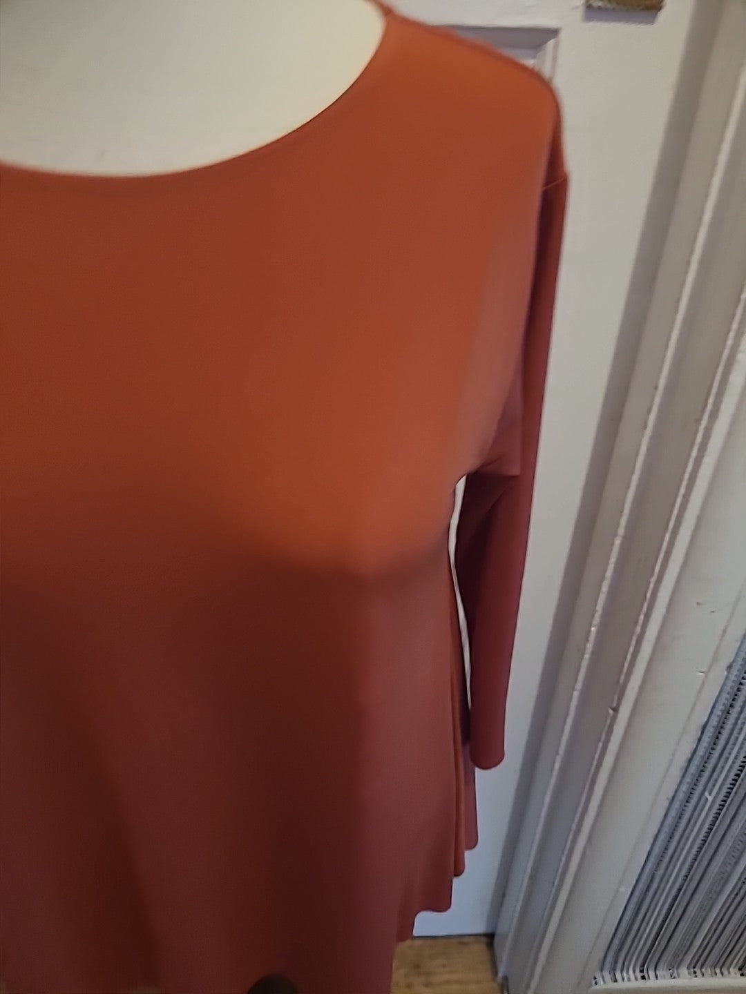 Ladies Great Plains Size 8 Orange Long Sleeved Blouse