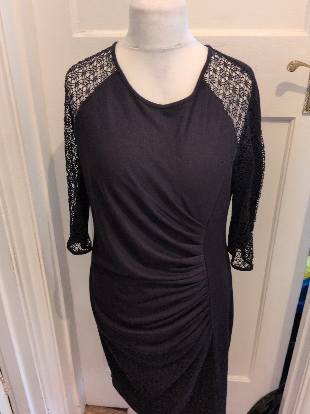 Fever 18 Black Dress Half Lace Sleeve