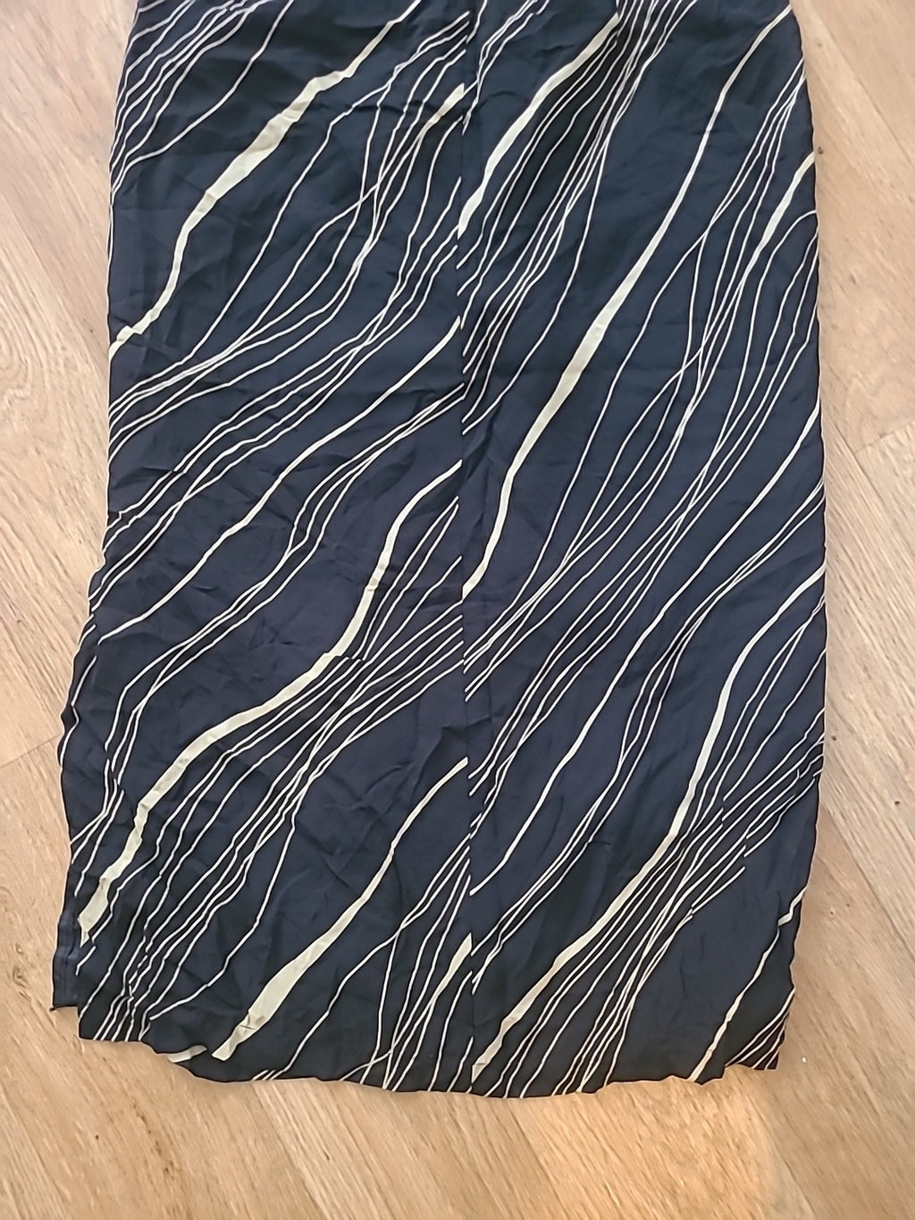 Ladies Lauren Duvar Size 14 Beige Black Lined Skirt