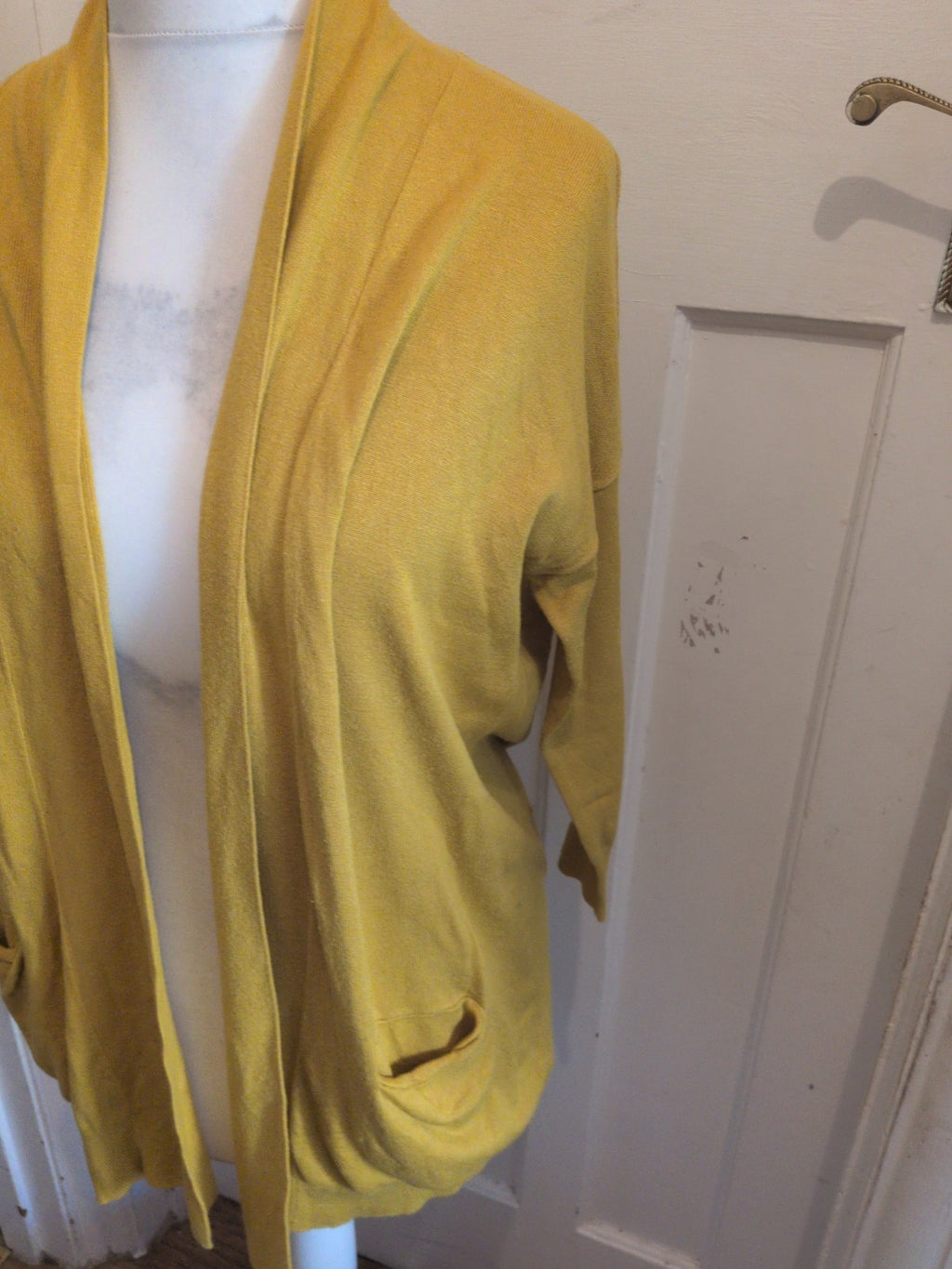Ladies Marks And Spencer Size 10 Dark Yellow Open Cardigan