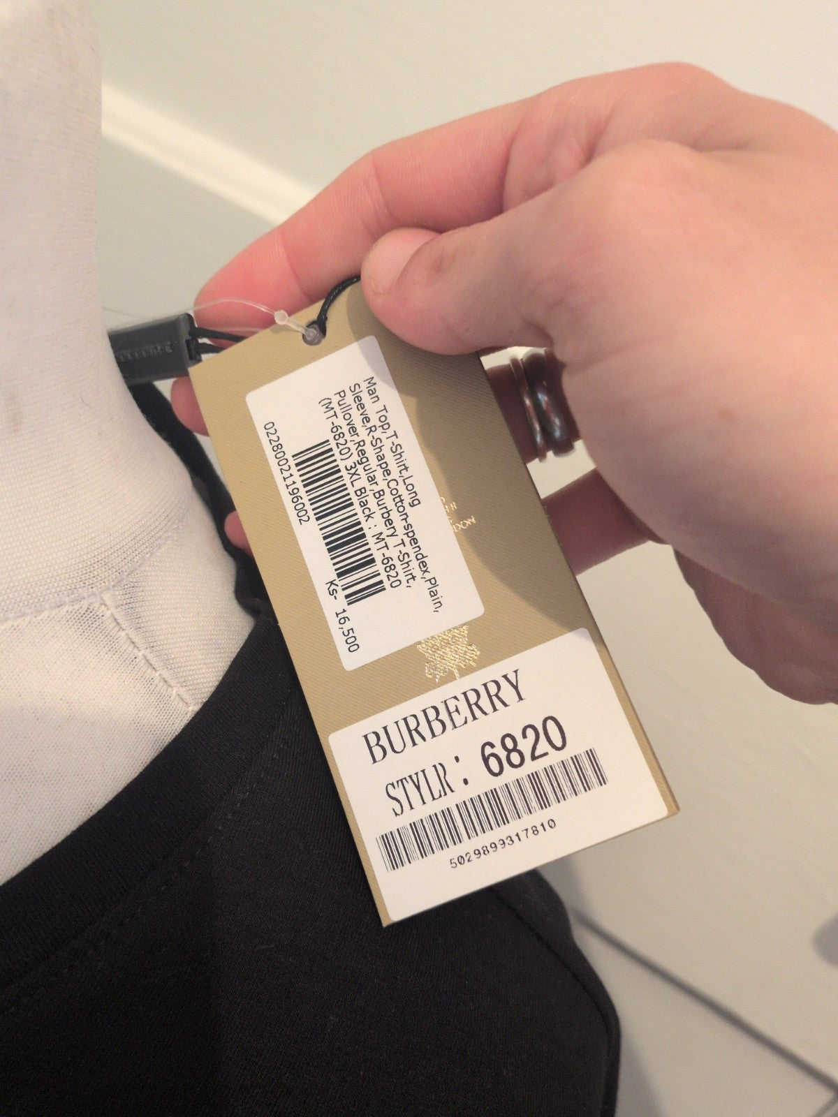 Brand New Burberry 3XL Black Long Sleeve T-shirt