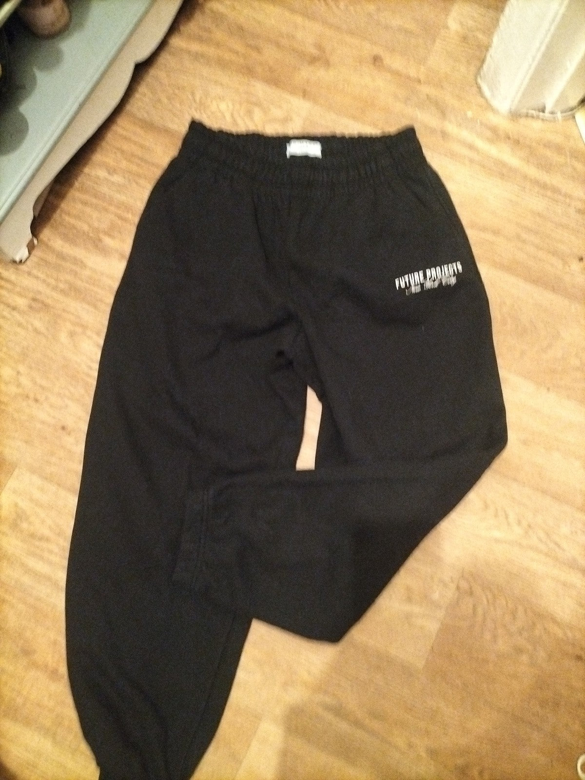 Mens Primark Size M  Black Print Elasticated Joggers