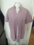 Mens Maine New England Size Large Purple/White Fleck Short Sleeved Shirt