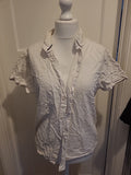 Mens Peacocks Size Large White Short Sleeved Shirt
