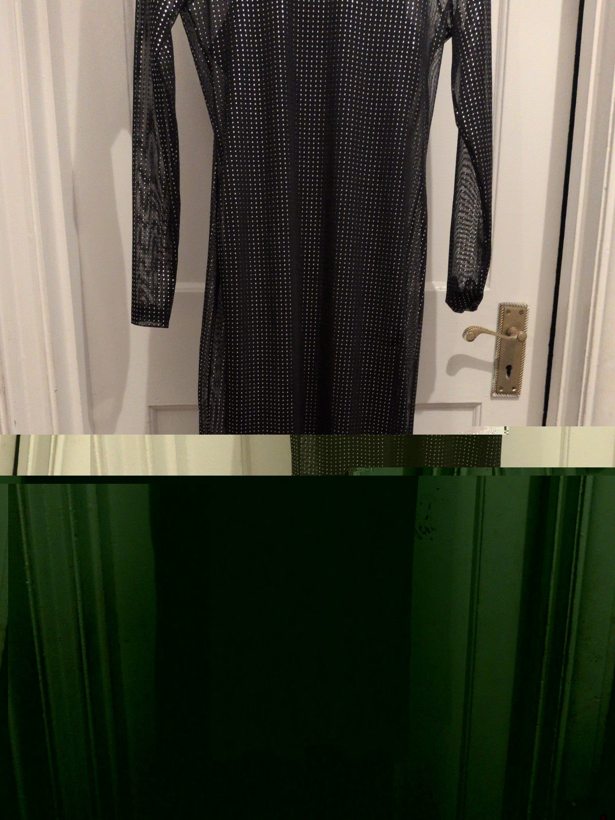 F&F 6 Black And Silver Short Sleeve Long Length Dress